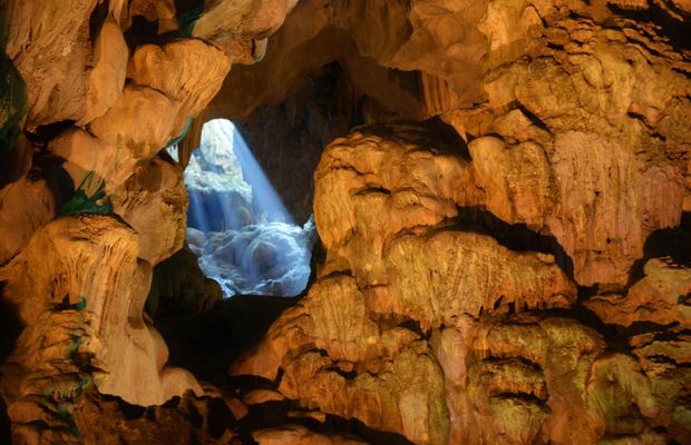 Natural light inside Sung Sot Cave
